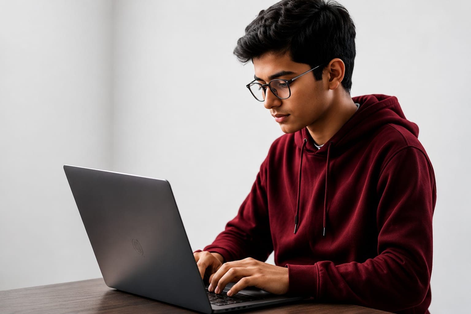Student using laptop
